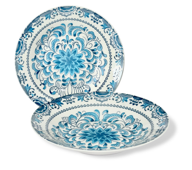 717717-7 ТАРІЛКА СУПОВА 8’ (400мл)  ОРНАМЕНТ БЛЮ - фото