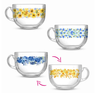 7375 Чашка Дужа "Жовто-блакитний мікс" 480мл - фото