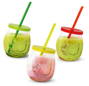 741 Пляшка скляна з трубочкою 440мл - фото