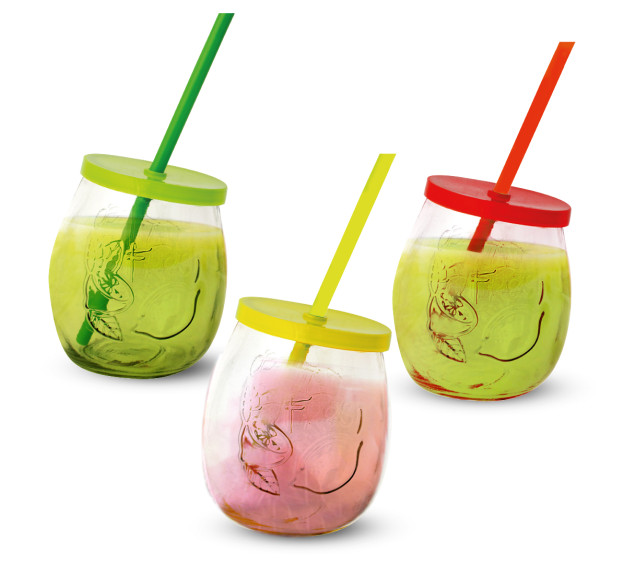 741 Пляшка скляна з трубочкою 440мл - фото