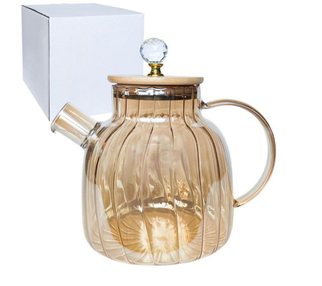 767-10 Чайник-заварник 1,5 л Yantar3 з бамбуковою кришкою - фото