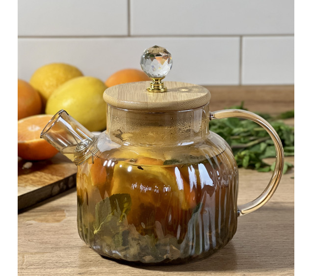 767-4(1) Чайник-заварник 1л Yantar1 з бамбуковою кришкою - фото 1