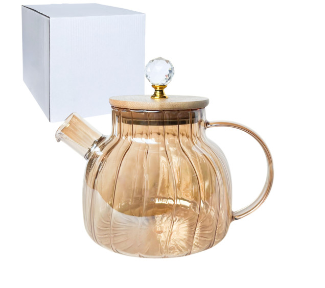 767-6 Чайник-заварник 1л Yantar 3 з бамбуковою кришкою - фото