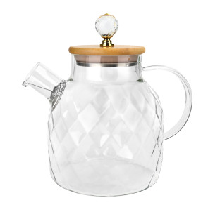 767-9 Чайник-заварник 1.5л LINES з бамбуковою кришкою - фото