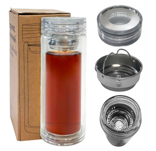 8013-2 Термос скляний з подвійною стінкою 320мл - фото