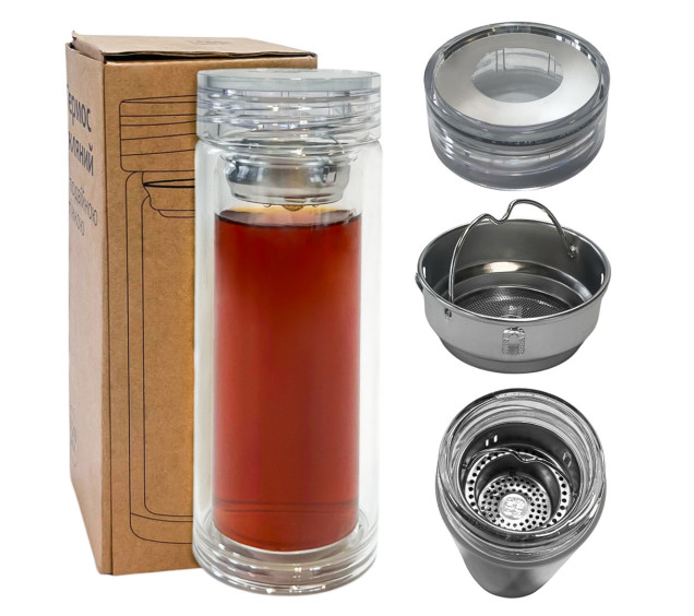 8013-2 Термос скляний з подвійною стінкою 320мл - фото