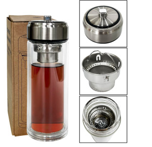 8013-3 Термос скляний з подвійною стінкою 320мл - фото