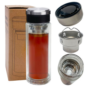 8013-4 Термос скляний з подвійною стінкою 320мл - фото