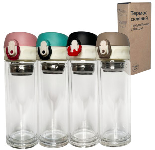 8013-5 Термос скляний з подвійною стінкою 380мл - фото