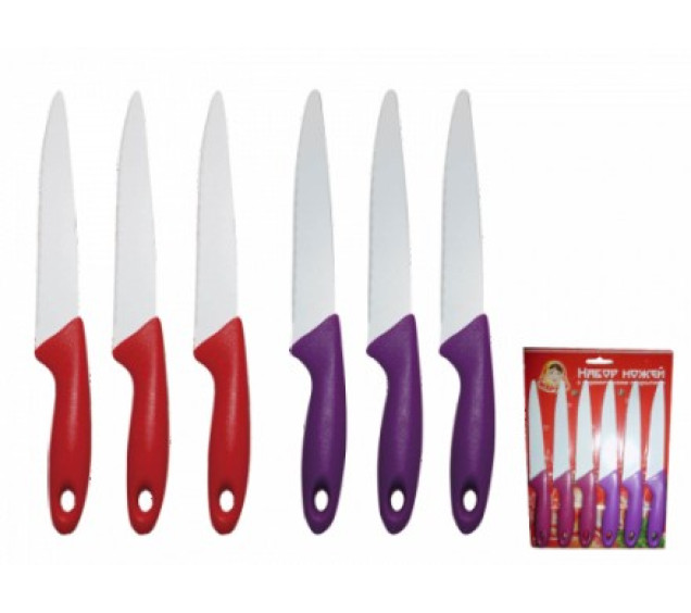8516 Набір ножів Маруся з керам. покриттям (лезо 12,5см) - фото