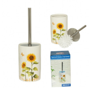 888-05-010 Туалетний йоржик з підставкою Соняшник (10,5*10,5*32см) - фото