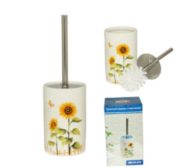 888-05-010 Туалетний йоржик з підставкою Соняшник (10,5*10,5*32см) - фото