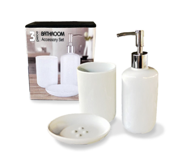 888-06-000 Набір 3пр (мильниця, підставка для зубних щіток, діспенсер для мила) - фото