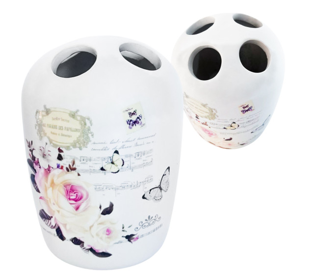 888-06-001/4 Підстаквка для зубних щіток Троянда (без подарункової упаковки) - фото