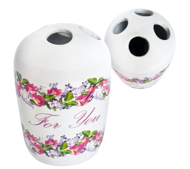 888-06-005/4 Підставка для зубних щіток Квітковий вальс (без подарункової упаковки) - фото