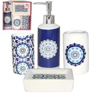 888-06-012 Набір 4пр Схід (мильниця, підставка для зубних щіток, стакан, діспенсер для мила) - фото