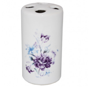 888-113 Підставка для зубних щіток Синій букет 6,5х11,5см - фото