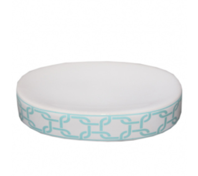 888-119 Мильниця Блакитна геометрія 12х8,5х2,5см - фото