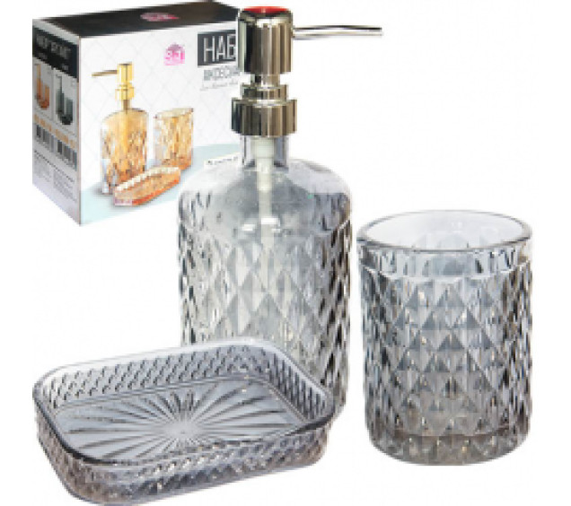 888-157 Набір аксесуарів для ванної кімнати Аргайл графіт, 3пр - фото