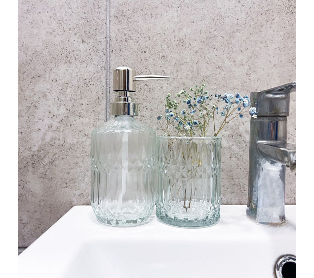 888-166 Набір аксесуарів для ванної кімнати, 2пр( стакан 340 мл, диспенсер 400мл) - фото 1