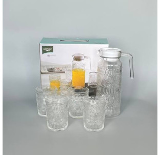 9046-01 Набір для соку (глечик- 1 л,склянки 4 шт-300 мл) - фото