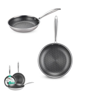 9090-22 Сковорода с антипригарным PFLUON покрытием с защитной насечкой 22 см - фото