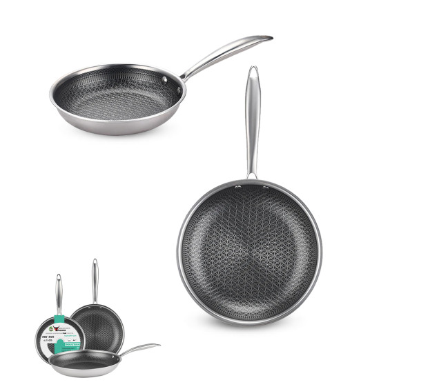 9090-22 Сковорода с антипригарным PFLUON покрытием с защитной насечкой 22 см - фото