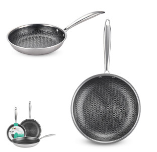 9090-28 Сковорода з антипригарним PFLUON покриттям із захисною насічкою 28см - фото