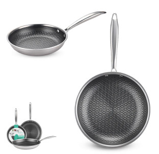 9090-30 Сковорода з антипригарним PFLUON покриттям із захисною насічкою 30см - фото