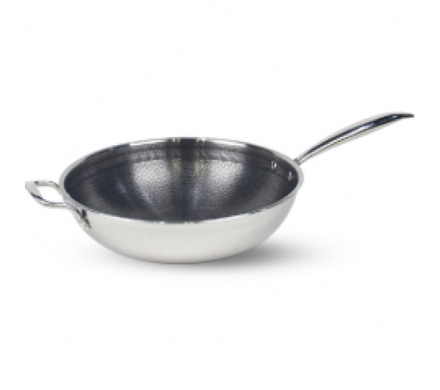 9090-32WOK Сковорода з антипригарним PFLUON покриттям із захисною насічкою 32см - фото