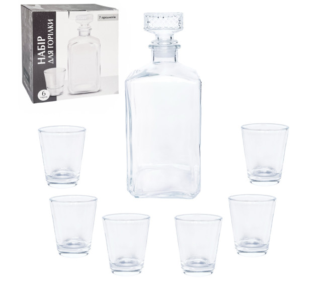 9098 Набір для горілки (графін 620мл, стопка 50мл) - фото