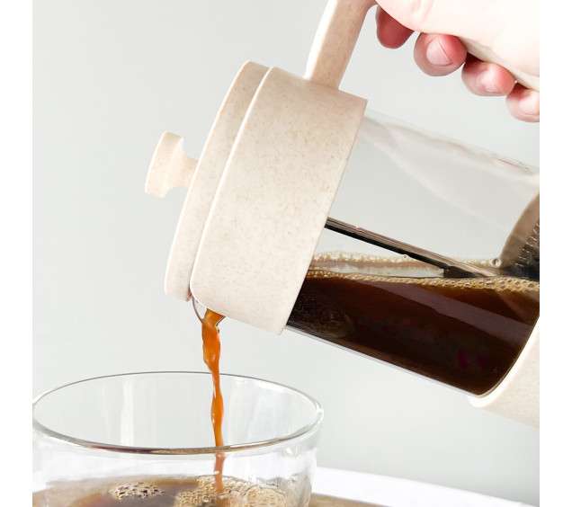 9150 Заварювальний чайник з поршнем 600мл (еко пластик + боросилікатне, зміцнене скло) - фото 2