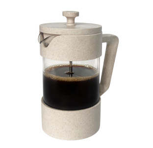 9150/У Заварювальний чайник з поршнем 600мл (еко пластик + боросилікатне,зміцнене скло) без упаковки - фото