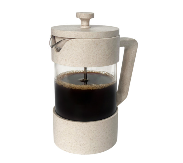 9150/У Заварювальний чайник з поршнем 600мл (еко пластик + боросилікатне,зміцнене скло) без упаковки - фото