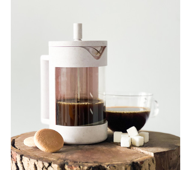 9151 Заварювальний чайник з поршнем 800мл (еко пластик + боросилікатне, зміцнене скло) - фото 2