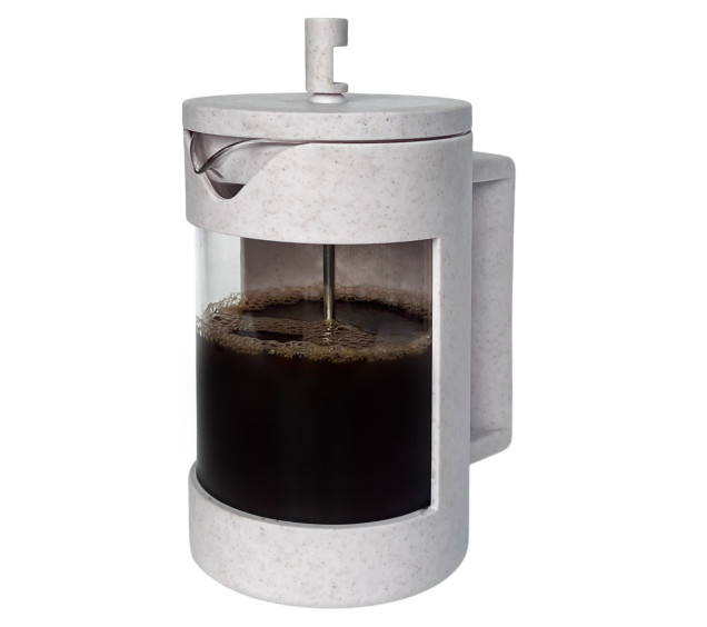 9151/У Заварювальний чайник з поршнем 800мл (еко пластик + боросилікатне, зміцнене скло)без упаковки - фото