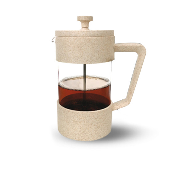 9153/У Заварювальний чайник з поршнем 600мл (еко пластик + боросилікатне, зміцнене скло)без упаковки - фото