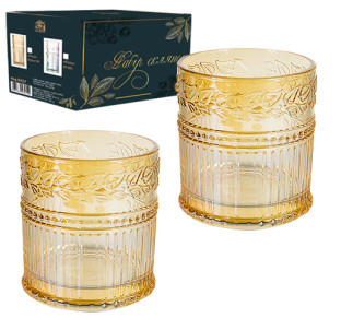 9435 Набір склянок 6шт. Flora бурштин 340мл - фото