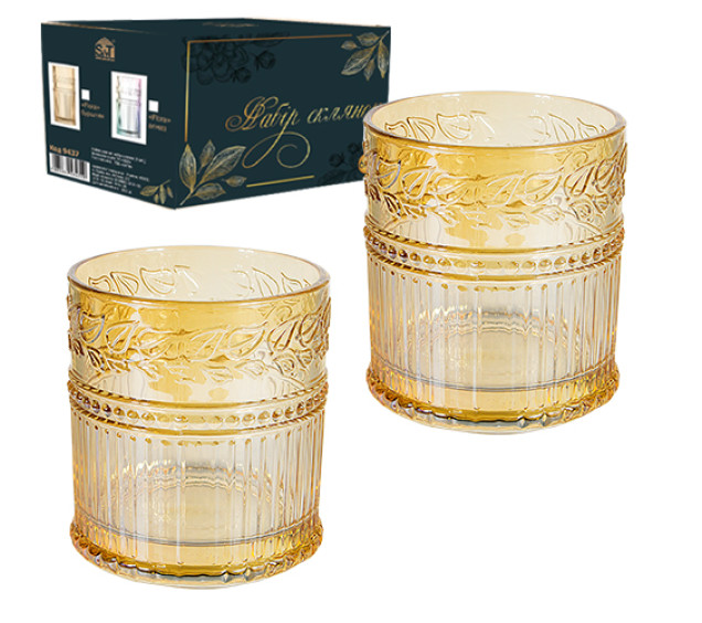 9435 Набір склянок 6шт. Flora бурштин 340мл - фото