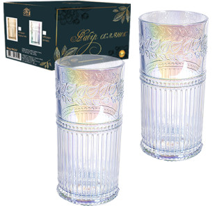 9437 Набір склянок 6шт. Flora алмаз 400мл - фото