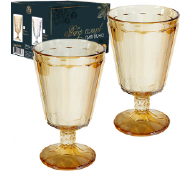 9440 Набір келихів для вина 6шт Crystal бурштин 340мл - фото