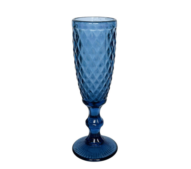 9446-2 Келих для шампанського Аргайл кобальт 180мл - фото