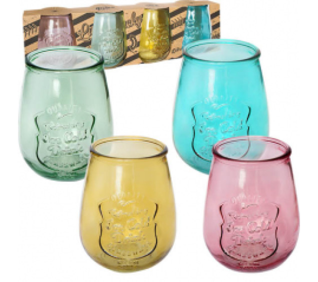 9450-1 Набір стаканів 4 шт. Ретро мікс 700мл - фото