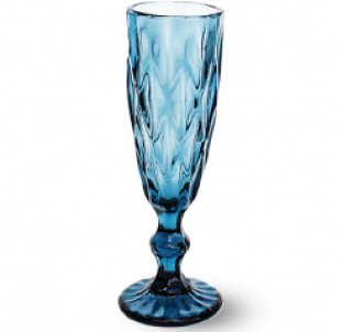 9454-2 Келих для шампанського 200мл Грані кобальт - фото