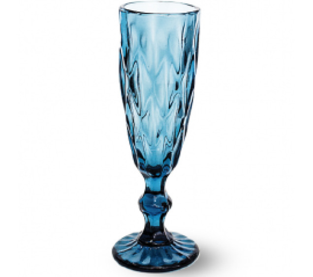 9454-2 Келих для шампанського 200мл Грані кобальт - фото