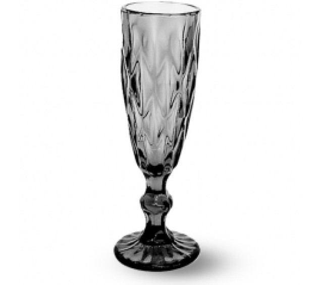 9454-4 Келих для шампанського 200мл Грані графіт - фото