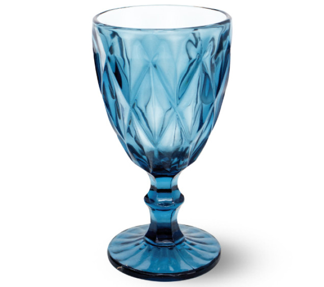 9457-2 Келих для вина 320мл Грані кобальт - фото