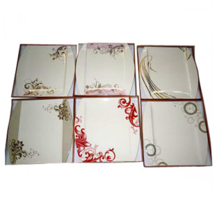 9712 Блюдо квадр. 25,5*25,5см Кристали - фото