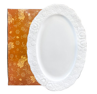 9716 Блюдо овальне 30*21см, 12' Біла ніч - фото