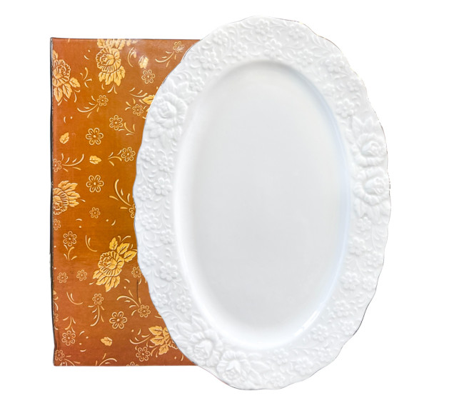 9716 Блюдо овальне 30*21см, 12' Біла ніч - фото